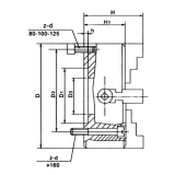 4-Backenfutter 160 mm für zylindrische Aufnahme exzentrisch spannend