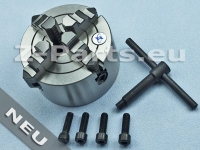 4-Jaw chuck 100 mm with cylindrical mount eccentric clamping